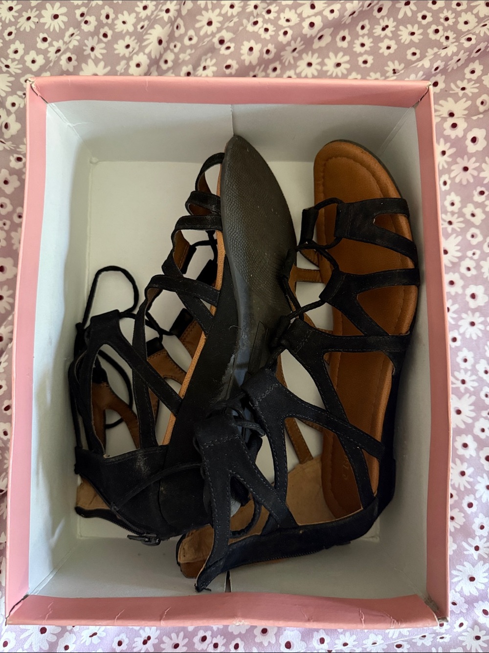 Women's Black Strappy Gladiator Sandals